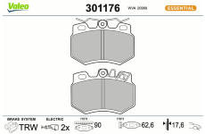 Sada brzdových destiček, kotoučová brzda VALEO 301176