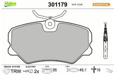 Sada brzdových destiček, kotoučová brzda VALEO 301179