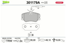 Sada brzdových platničiek kotúčovej brzdy VALEO 301179A