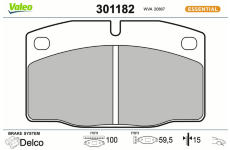 Sada brzdových destiček, kotoučová brzda VALEO 301182
