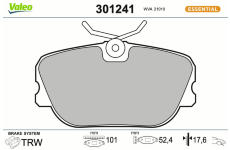 Sada brzdových destiček, kotoučová brzda VALEO 301241