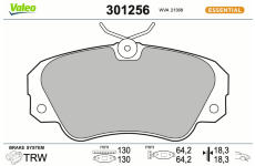 Sada brzdových destiček, kotoučová brzda VALEO 301256
