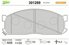 Sada brzdových destiček, kotoučová brzda VALEO 301269