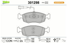 Sada brzdových destiček, kotoučová brzda VALEO 301298