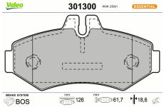 Sada brzdových destiček, kotoučová brzda VALEO 301300