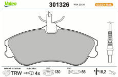 Sada brzdových destiček, kotoučová brzda VALEO 301326