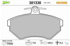 Sada brzdových destiček, kotoučová brzda VALEO 301330