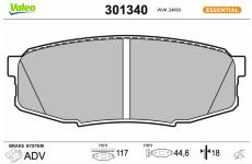 Sada brzdových platničiek kotúčovej brzdy VALEO 301340