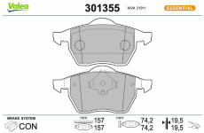 Sada brzdových destiček, kotoučová brzda VALEO 301355