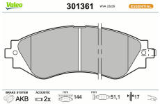 Sada brzdových destiček, kotoučová brzda VALEO 301361