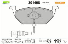 Sada brzdových destiček, kotoučová brzda VALEO 301408