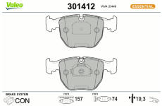 Sada brzdových destiček, kotoučová brzda VALEO 301412