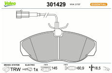 Sada brzdových destiček, kotoučová brzda VALEO 301429