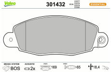 Sada brzdových destiček, kotoučová brzda VALEO 301432