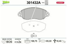 Sada brzdových platničiek kotúčovej brzdy VALEO 301432A