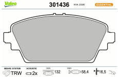 Sada brzdových destiček, kotoučová brzda VALEO 301436