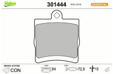 Sada brzdových destiček, kotoučová brzda VALEO 301444