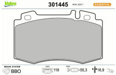 Sada brzdových destiček, kotoučová brzda VALEO 301445