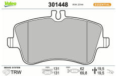Sada brzdových destiček, kotoučová brzda VALEO 301448