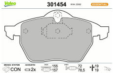 Sada brzdových destiček, kotoučová brzda VALEO 301454