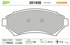 Sada brzdových destiček, kotoučová brzda VALEO 301458