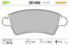 Sada brzdových destiček, kotoučová brzda VALEO 301462