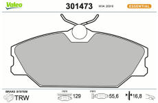 Sada brzdových destiček, kotoučová brzda VALEO 301473