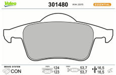 Sada brzdových destiček, kotoučová brzda VALEO 301480