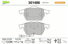 Sada brzdových destiček, kotoučová brzda VALEO 301486