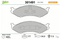 Sada brzdových destiček, kotoučová brzda VALEO 301491