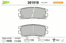 Sada brzdových destiček, kotoučová brzda VALEO 301519
