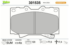 Sada brzdových destiček, kotoučová brzda VALEO 301535