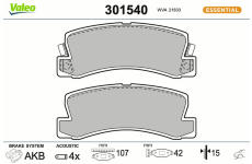 Sada brzdových destiček, kotoučová brzda VALEO 301540