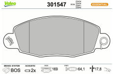 Sada brzdových destiček, kotoučová brzda VALEO 301547