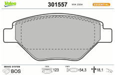 Sada brzdových destiček, kotoučová brzda VALEO 301557