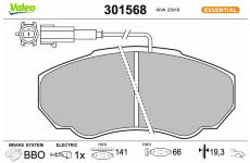 Sada brzdových destiček, kotoučová brzda VALEO 301568