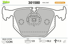 Sada brzdových destiček, kotoučová brzda VALEO 301580