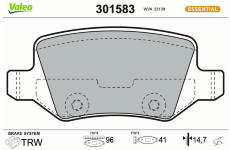 Sada brzdových destiček, kotoučová brzda VALEO 301583