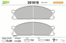 Sada brzdových destiček, kotoučová brzda VALEO 301618
