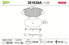 Sada brzdových platničiek kotúčovej brzdy VALEO 301638A