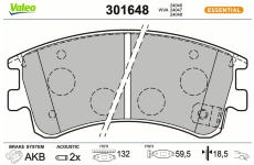Sada brzdových destiček, kotoučová brzda VALEO 301648