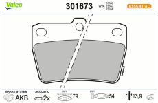 Sada brzdových destiček, kotoučová brzda VALEO 301673
