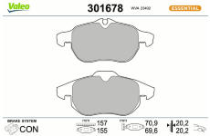 Sada brzdových destiček, kotoučová brzda VALEO 301678