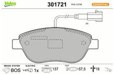 Sada brzdových destiček, kotoučová brzda VALEO 301721