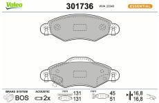 Sada brzdových platničiek kotúčovej brzdy VALEO 301736