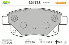 Sada brzdových destiček, kotoučová brzda VALEO 301738