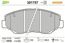 Sada brzdových platničiek kotúčovej brzdy VALEO 301757