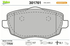 Sada brzdových destiček, kotoučová brzda VALEO 301761