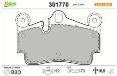 Sada brzdových destiček, kotoučová brzda VALEO 301770