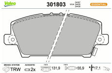 Sada brzdových destiček, kotoučová brzda VALEO 301803